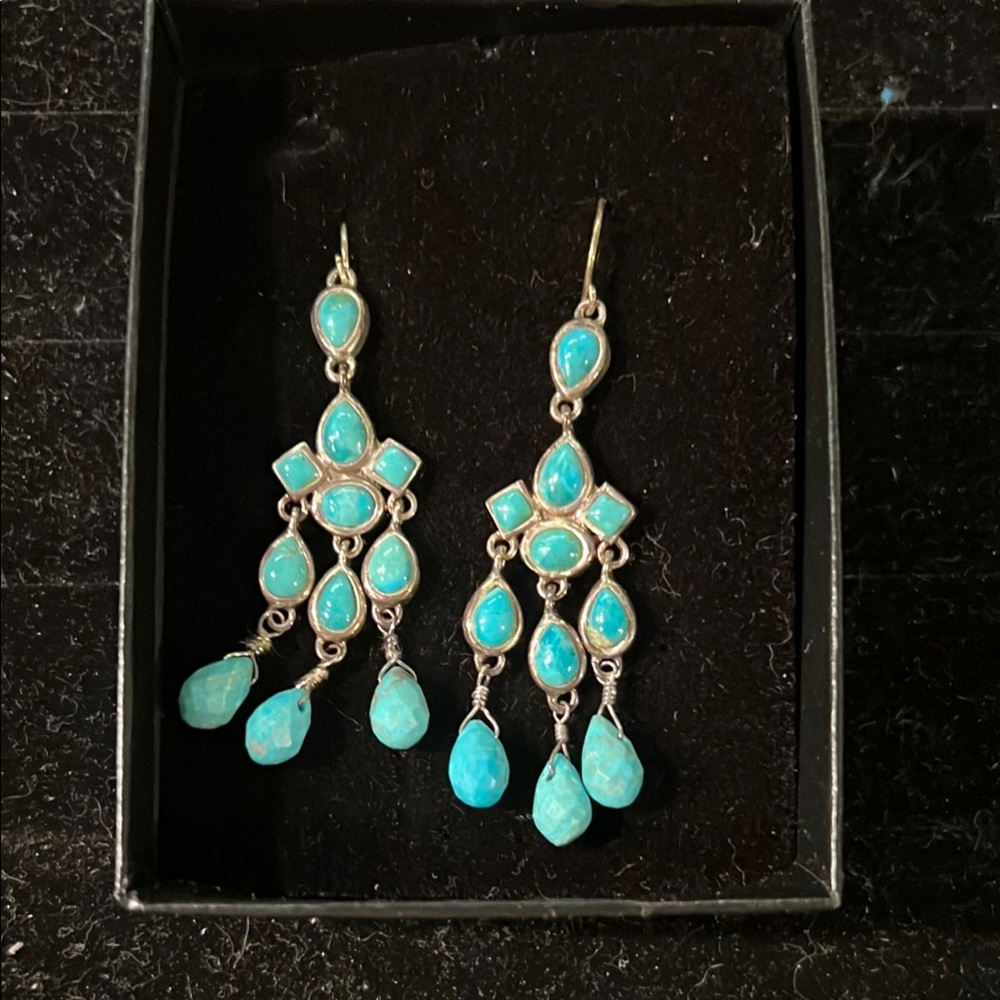 Elegant Turquoise Chandelier Earrings
